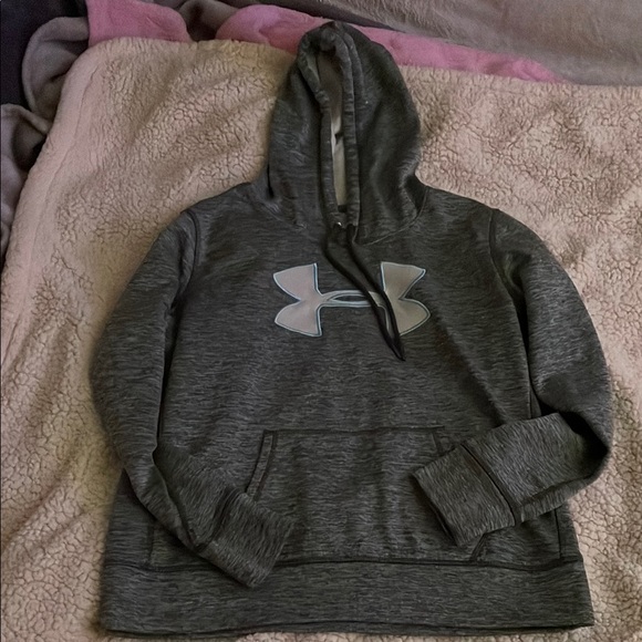 Under Armour Heather Gray Hoodie with Logo - Picture 1 of 3